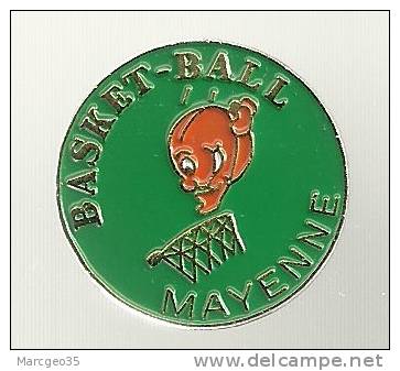 Pin's, Sport, Basketball, Basket, Mayenne, Balle - Basketbal