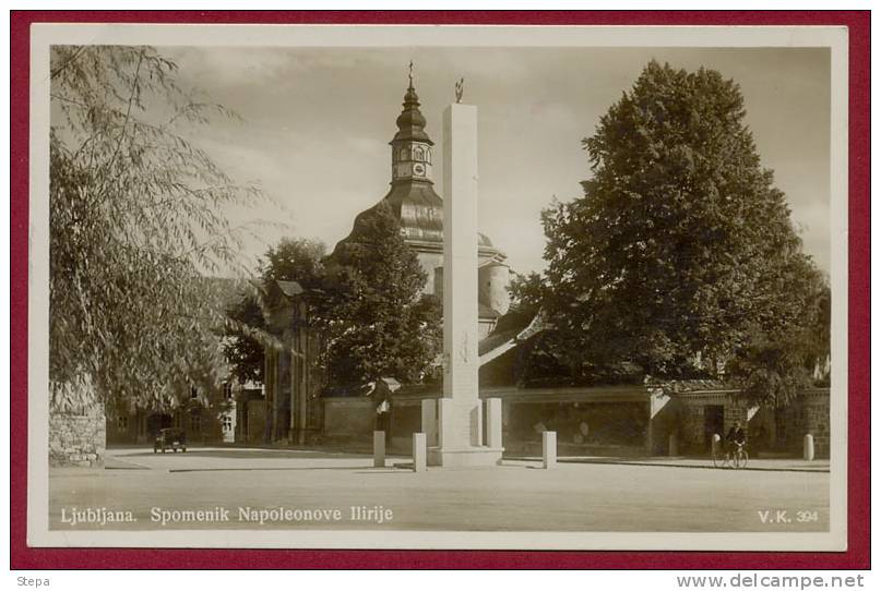 SLOVENIA, LJUBLJANA-CHURCU/NAPOLEON'S MONUMENT REAL PHOTO PICTURE POSTCARD 1932 - Slowenien