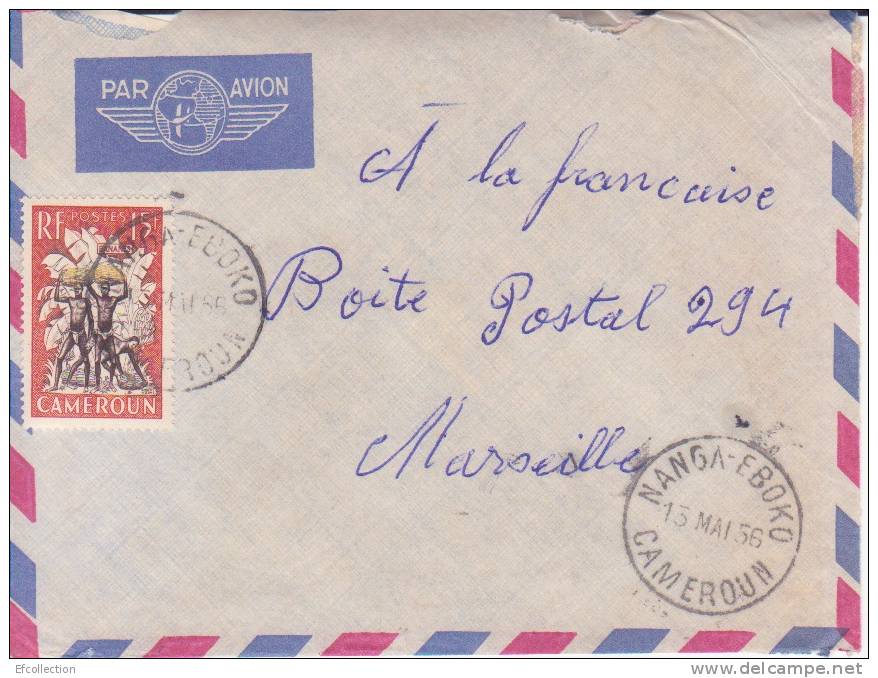 Afrique,Cameroun,Haute Sanaga,Nanga Eboko,le 13/05/1956 > France,lettre,Colonies,ra Re - Lettres & Documents