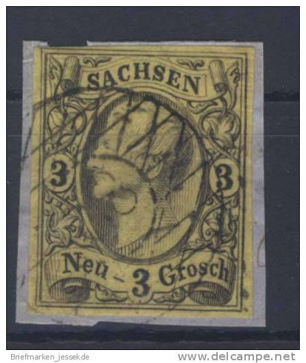 Sachsen Michel No. 11 Gestempelt Used Nummerngitterstempel 80 - Sachsen