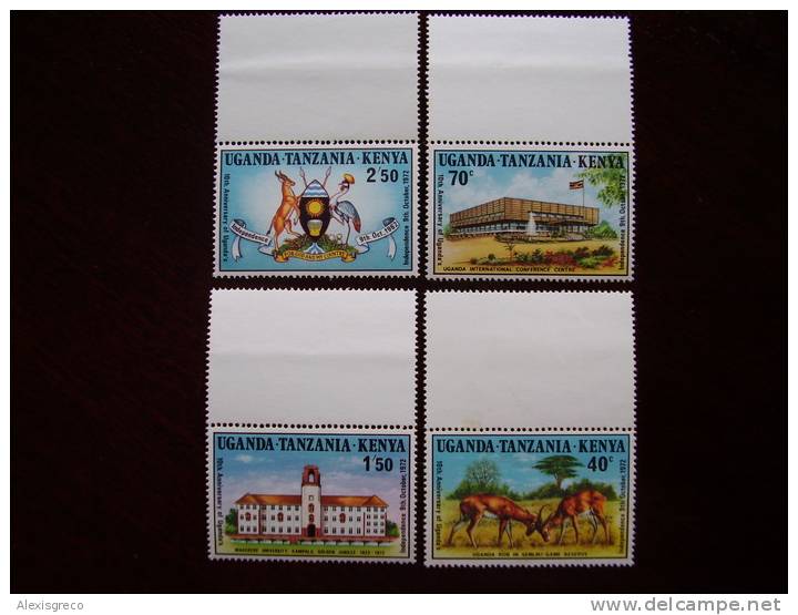 KUT 1972 10th.Anniv UGANDAN INDEPENDENCE  Issue 4 Values To 2/50  MNH. - Kenya, Uganda & Tanzania