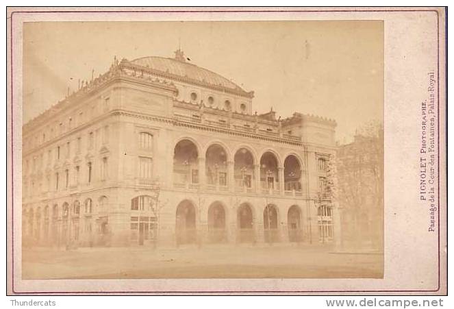 CABINET GRAND PHOTO ALBUMINE SUR CARTON **  VINTAGE ALBUMEN CABINET **  PIGNOLET  PHOTOGRAPHE PASSAGE DE LA COUR PARIS - Oud (voor 1900)