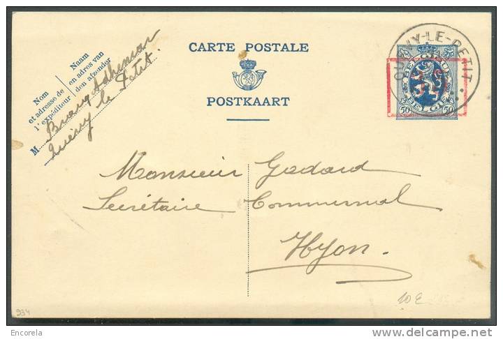 EP Carte 35 Cent/50 Centimes, Obl. Sc QUEVY-le-PETIT Du 31-VII-1936 Vers Hyon - 6940 - Cartes Postales 1934-1951