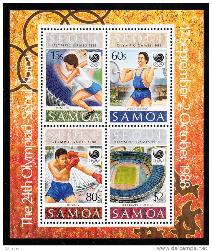 Samoa Scott #724a MNH Souvenir Sheet Of 4 1988 Olympics - Samoa (Staat)