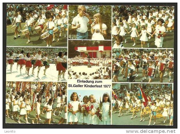 St. Gallen 9-Bilder-Karte Einladung Zum St. Galler Kinderfest 1977 - Saint-Gall