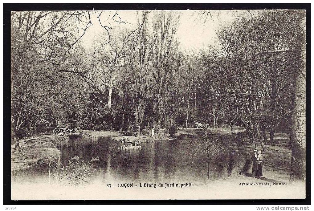 CPA  ANCIENNE- FRANCE- LUCON (85)- L'ETANG DU JARDIN PUBLIC- ANIMATION - Lucon