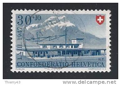 Suisse-Schweiz 1947 - Pro Patria Gare- Bahnhof 30c.  Y&T 440  Mi. 483  Oblitéré - Used Stamps