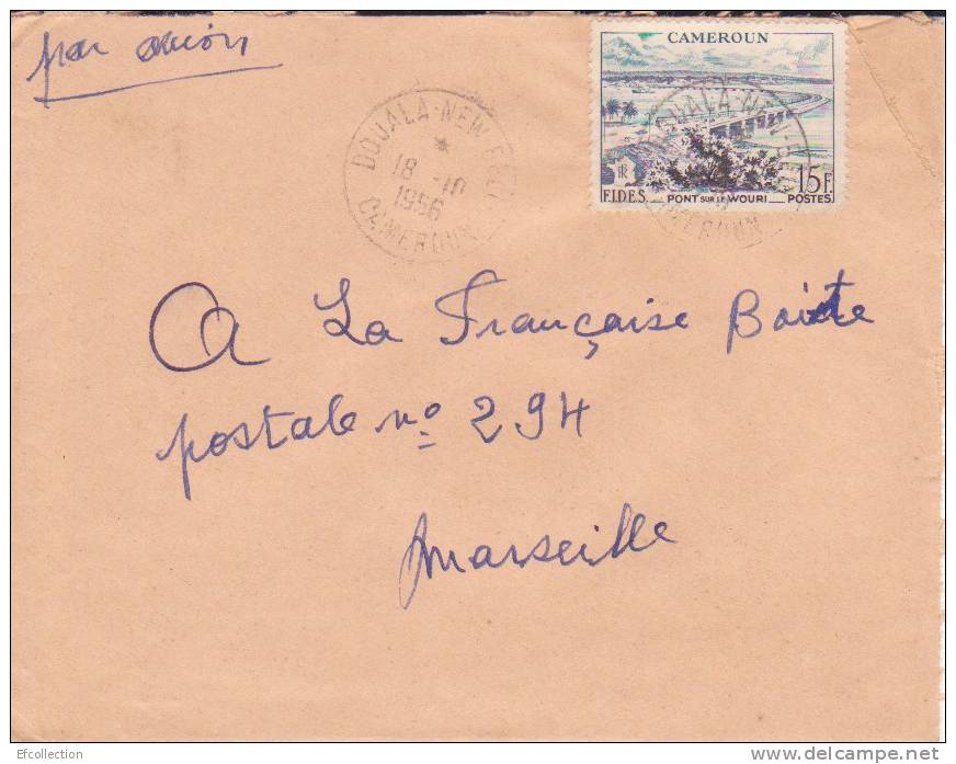 Afrique,Cameroun,Douala,N     Ew  Bell,le 18/10/1956 > France,lettre,colonies,ra Re - Lettres & Documents