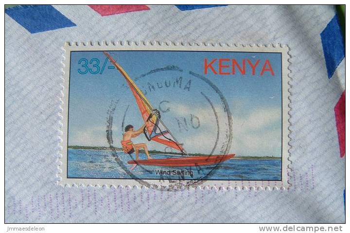 Kenya 1996 Cover To England UK - Wind Surf Sport Tourism Tourist Attractions - Scott # 728 - Cat Val = 2.75 $ - Kenya (1963-...)