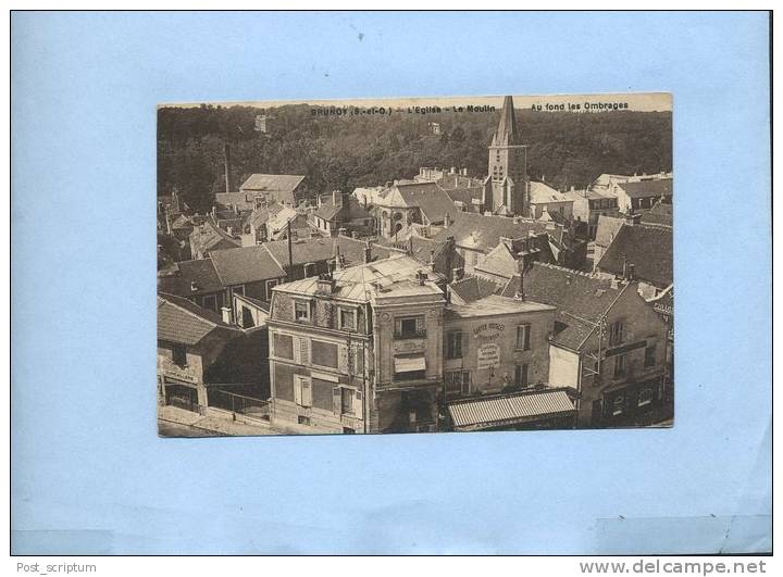 Brunoy - L'église - Le Moulin - Au Fond Les Ombrages - Avec Magasin "Cartes Postales Illustrées" (au Premier Plan) - Elancourt