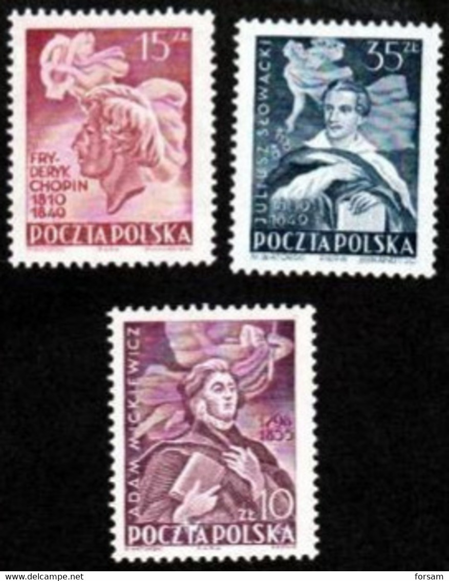 POLAND..1949..Michel # 536-538...MNH. - Neufs