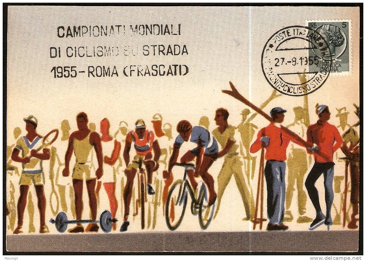 CYCLING - ITALIA ROMA 1955 - CAMPIONATI MONDIALI DI CICLISMO SU STRADA - CARTOLINA CENTRO SPORTIVO ITALIANO - Ciclismo