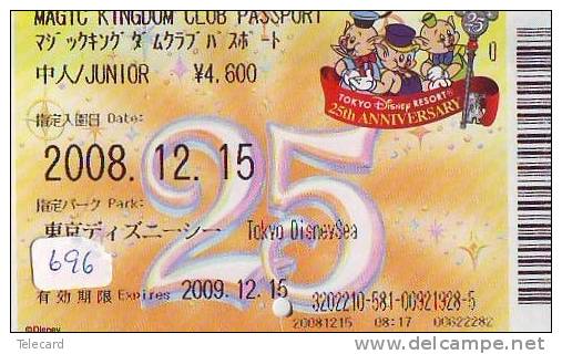 Disney * PASSPORT * Entreecard JAPON * TOKYO DISNEYLAND Passeport (696) JAPAN PASS * CINEMA * FILM - Disney