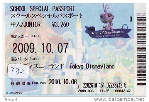 Disney * PASSPORT * Entreecard JAPON * TOKYO DISNEYLAND Passeport (732) JAPAN PASS * CINEMA * FILM * MONSTERS * - Disney