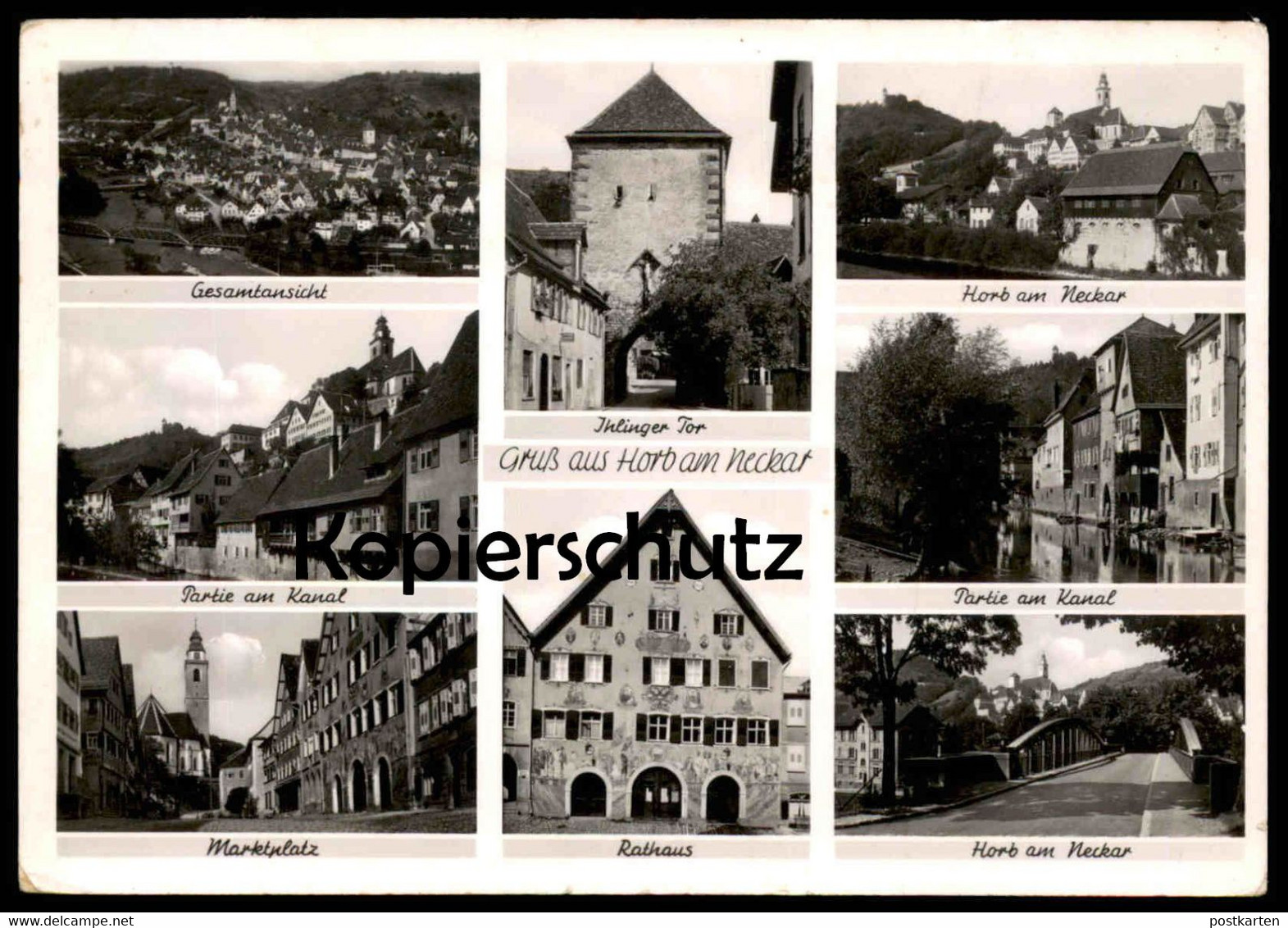 ALTE POSTKARTE GRUSS AUS HORB AM NECKAR PARTIE AM KANAL IHLINGER TOR GESAMTANSICHT Ansichtskarte AK Postcard Cpa - Horb