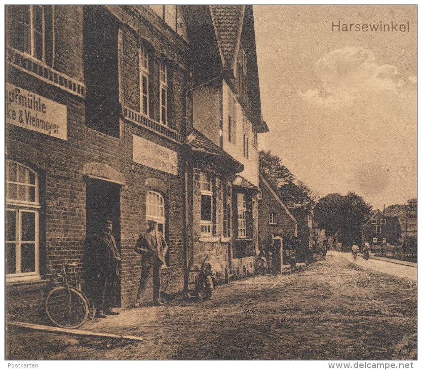 ALTE POSTKARTE HARSEWINKEL WESTFALEN BAHNHOFSTRASSE GASMÜHLE SEPPELFRICKE & VIEHMEYER Ansichtskarte AK Postcard Cpa - Harsewinkel