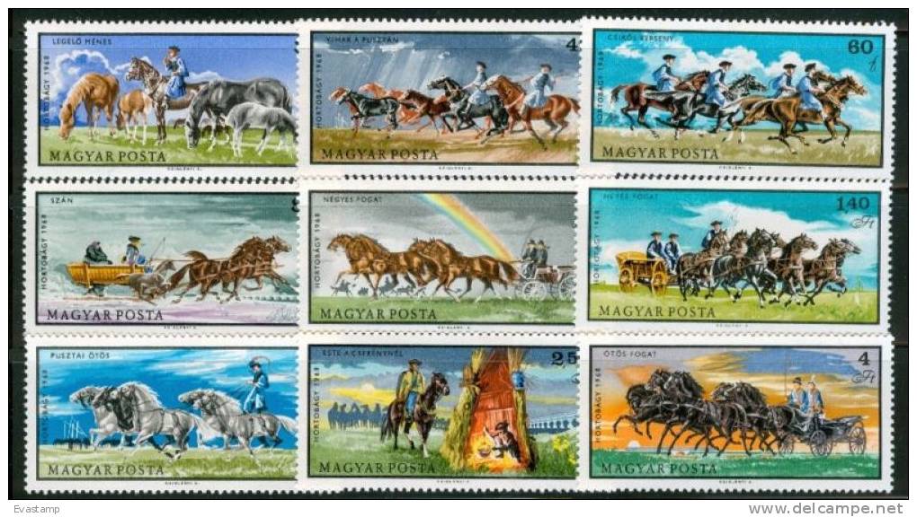 HUNGARY - 1968.Hungarian Steppe - Hortobágy Natl.Park / Horses Cpl.Set MNH! - Unused Stamps