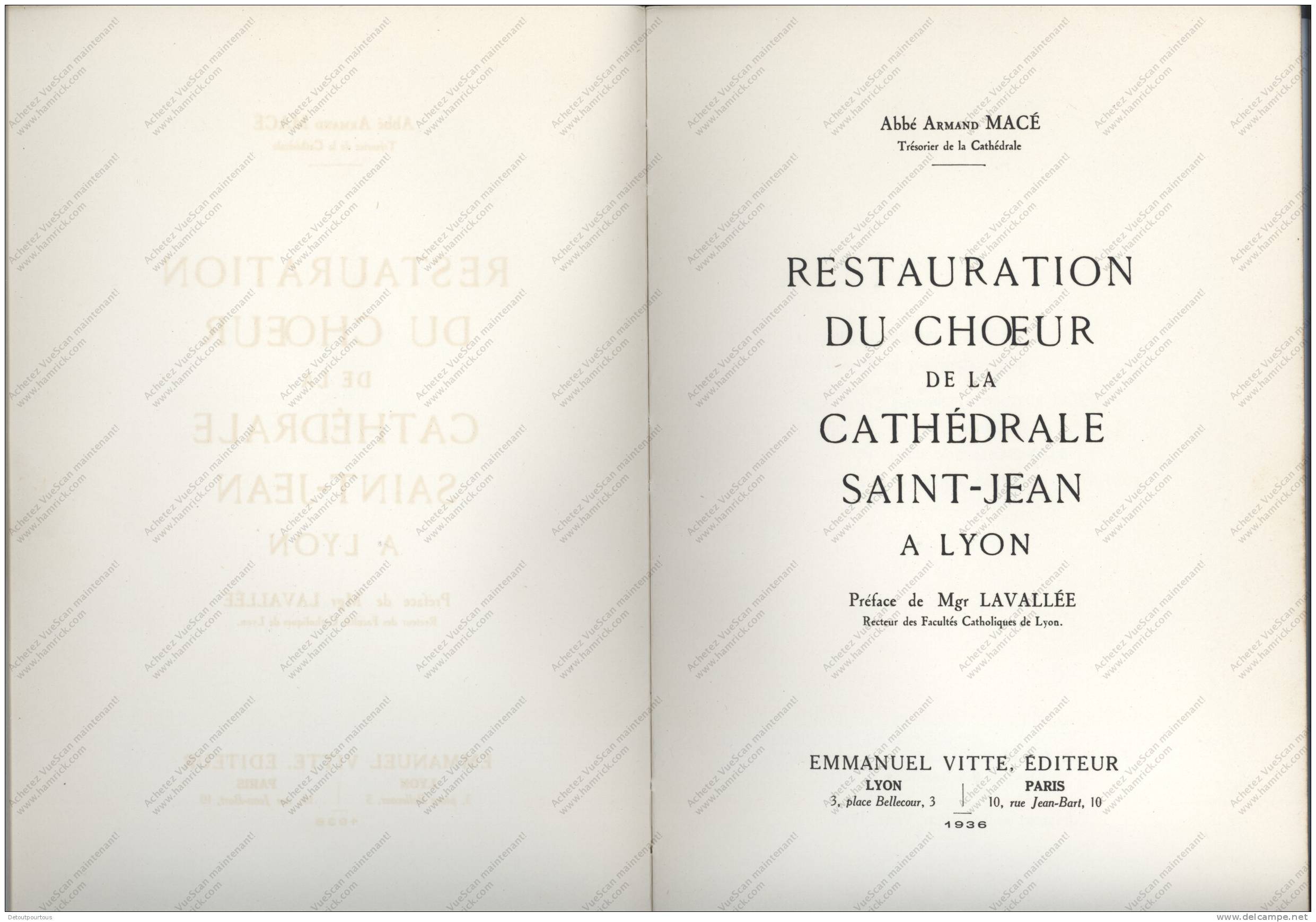 LYON : Restauration Du Choeur De La Cathédrale Saint Jean  Par L'Abbé Armand MACE 1936 - Rhône-Alpes