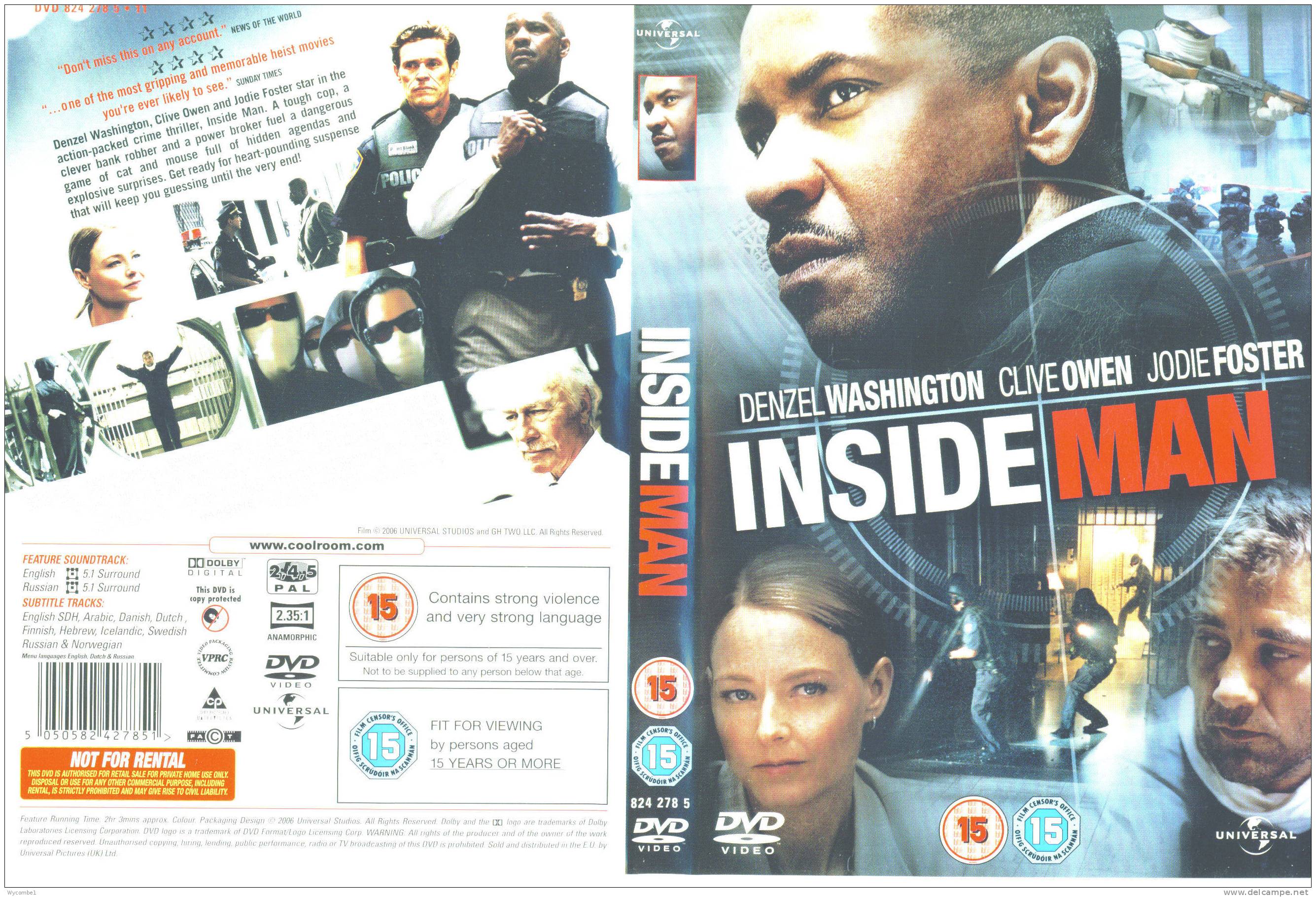 INSIDE MAN - Denzel Washington (Details As Scan) - Politie & Thriller