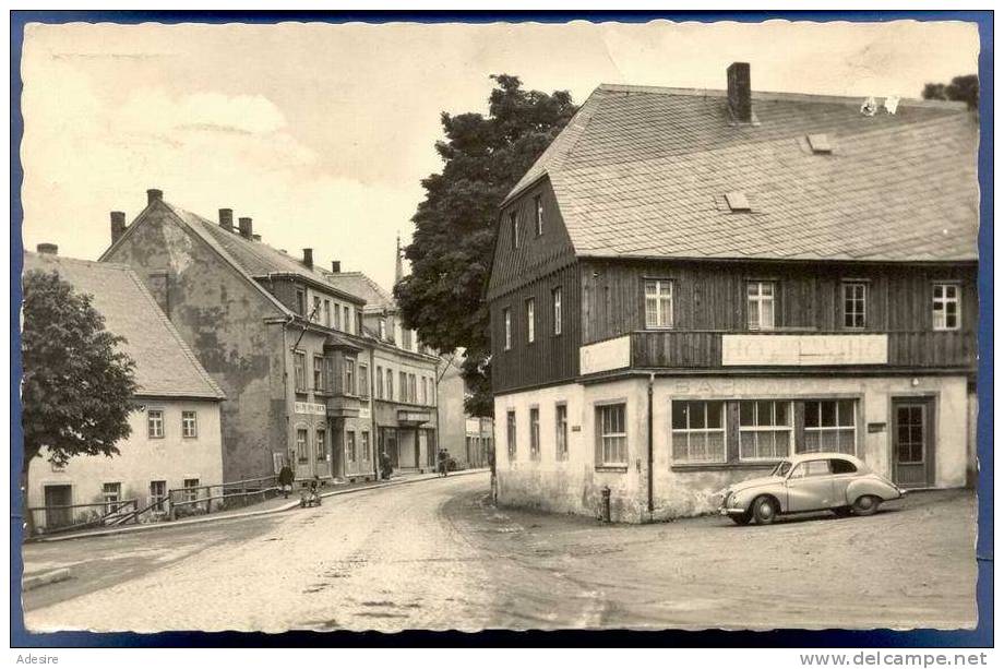 FRAUENSTEIN (Erzgeb.), HO-Hotel "Frauensteiner Hof", Altes Auto "F.9", Gelaufen 1962 - Frauenstein (Erzgeb.)