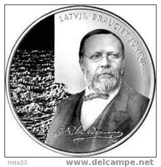 Latvia-Coin Krisjanis Valdemars-Seemann-2006y-s Ilver-proof - Letonia