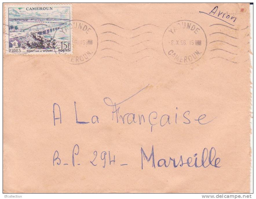 Afrique,Cameroun,Mfoundi,     Yaoundè  Le 8/10/1956 > France,lettre,colonies,ra Re - Lettres & Documents