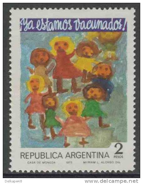 Argentina 1975 Mi 1214 ** Children's Drawing Competition "We Are Already Vaccinated" : Children Dance - Nuevos