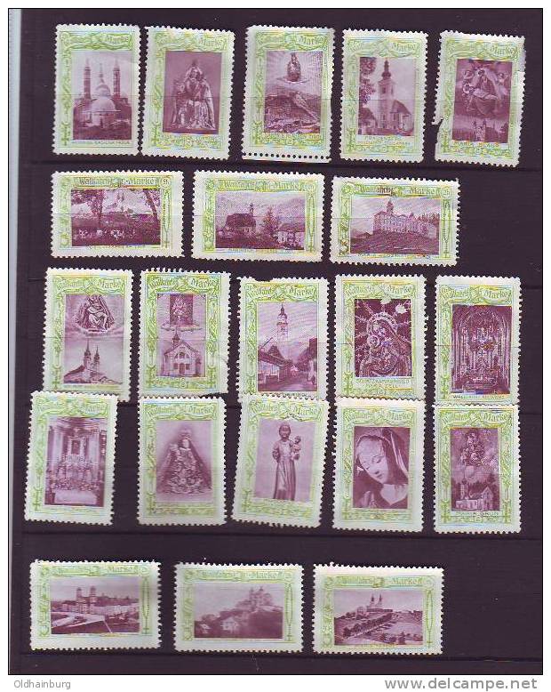 248bq: Vignettenserie "Wallfahrtsserie" Österreich 1914 RR (Gesamt 64 Stück) - Used Stamps