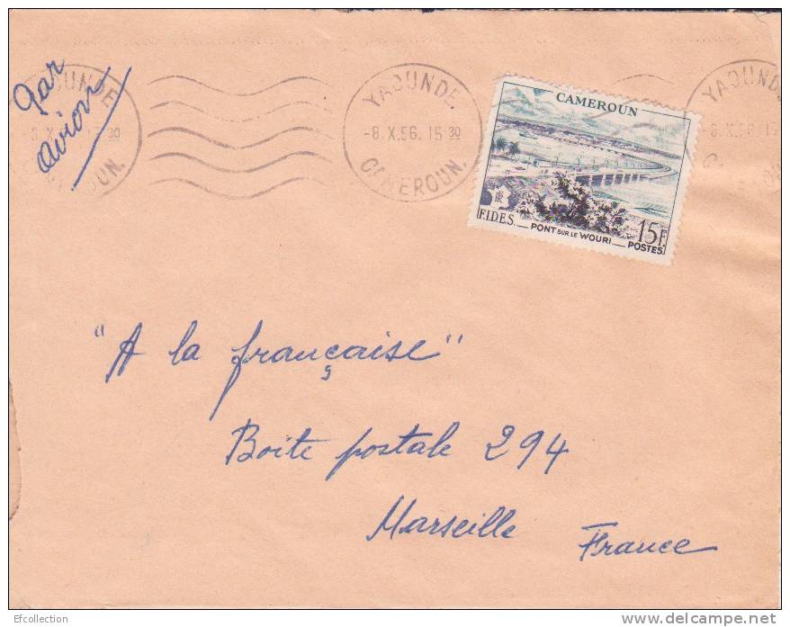 Afrique,Cameroun,Mfoundi,     Yaoundè  Le 8/10/1956 > France,lettre,colonies,ra Re - Lettres & Documents