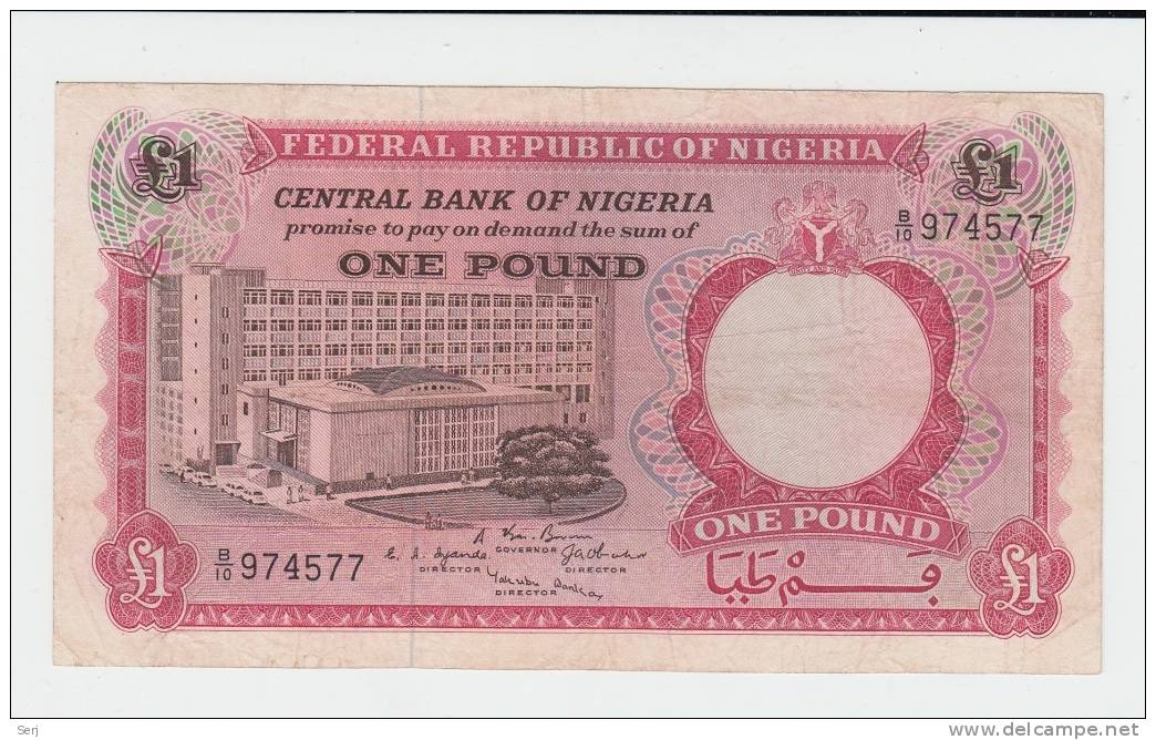 NIGERIA 1 Pound ND 1967 VF+ P 8 - Nigeria