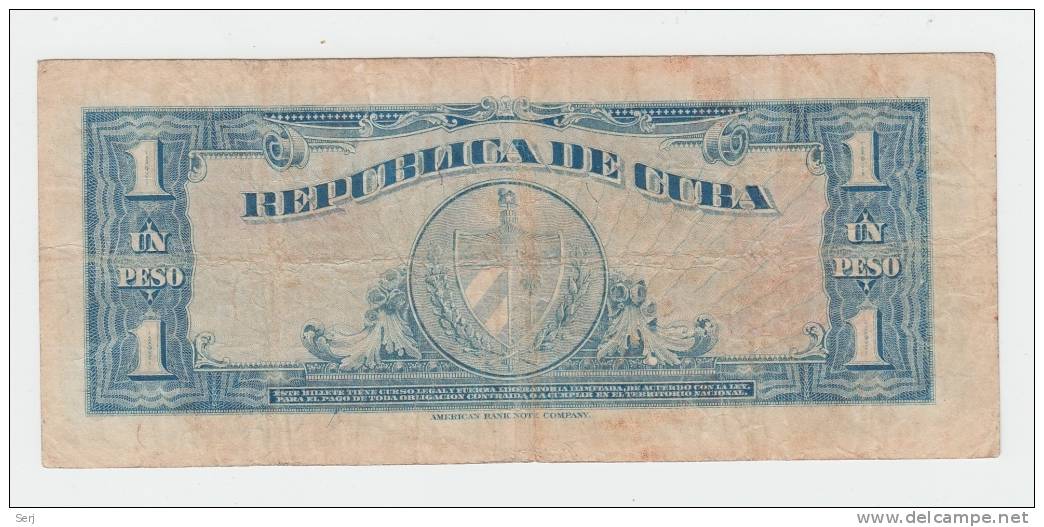 Cuba 1 Peso 1949 VF+ Crispy Banknote P 77a 77 A - Cuba