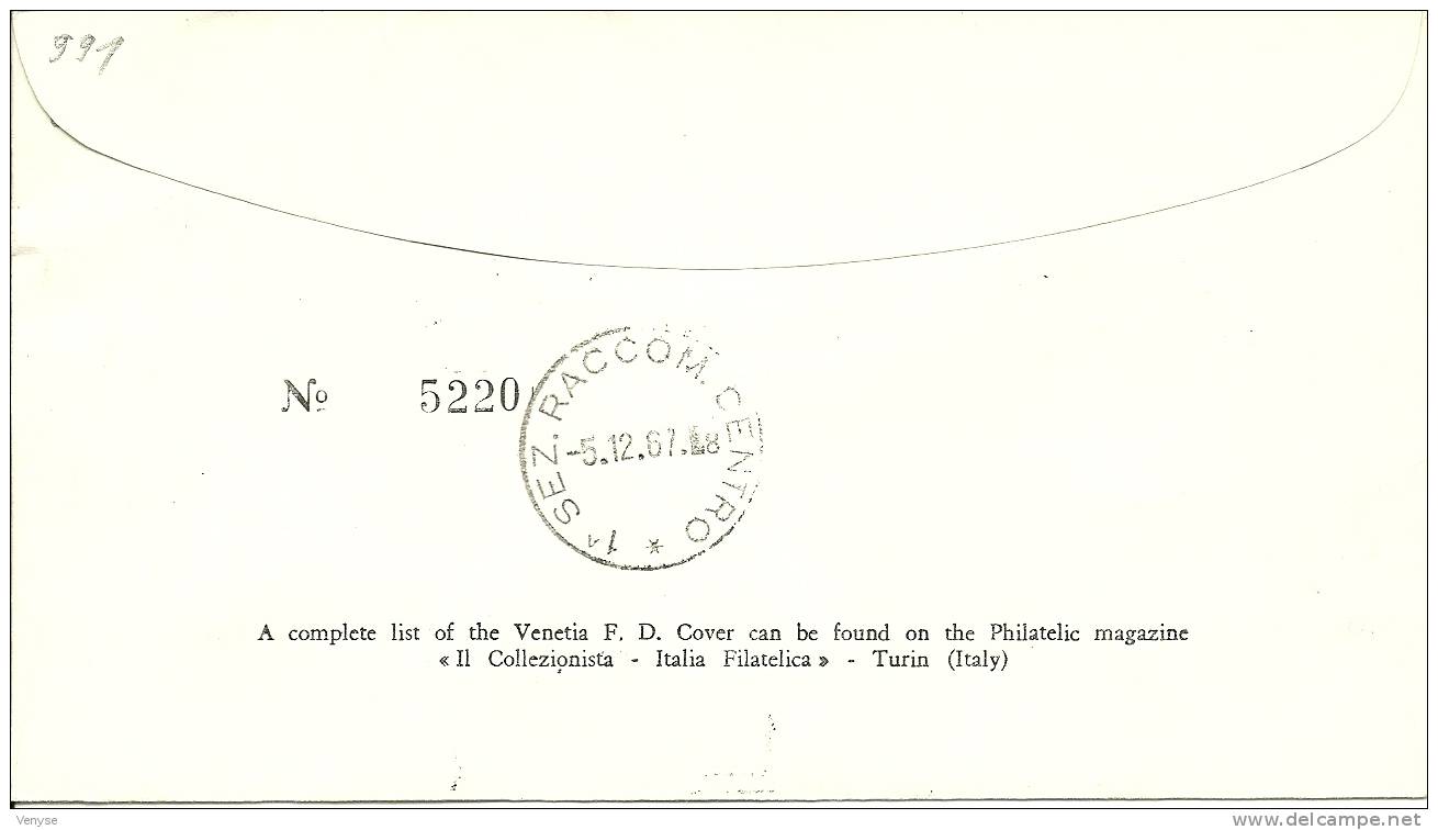 FDC VENETIA N°262 : 25e Anniv.de La 1ère Réaction Nucléaire En Chaîne VIAGGIATA ! - FDC