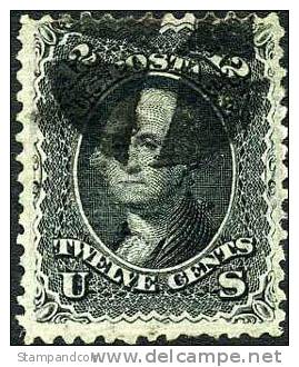 US #85E Used 12c Washington Of 1867 W/Z Grill 11x14mm - Used Stamps