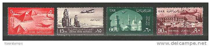 Egypt - 1959 - ( United Arab Republic, Pyramids, Azhar, Colossi Of Memnon & St.Catherine ) - MNH (**) - Egyptologie