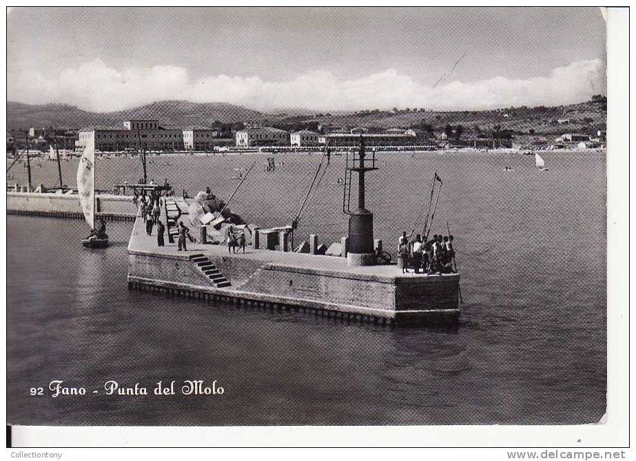 Fano - Punta Del Molo - Formato Grande -  Viaggiata 1956 - Fano