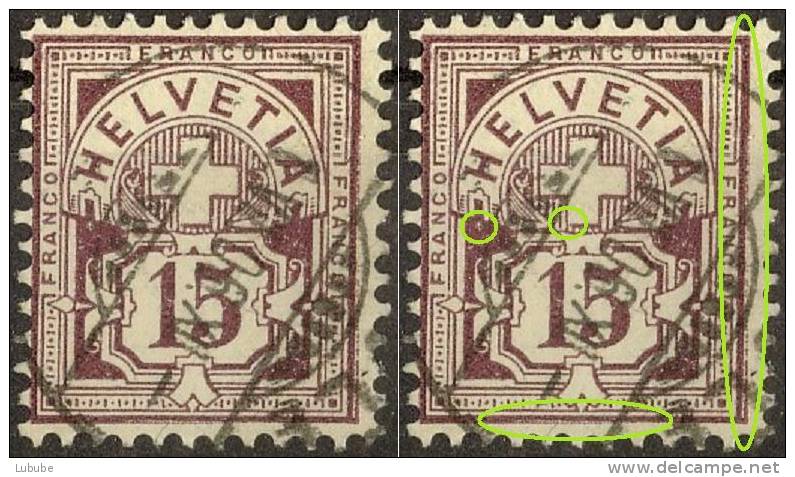 Ziffer 64B.1.02  "doppelte / Gespaltene Randlinien"       1906 - Errors & Oddities