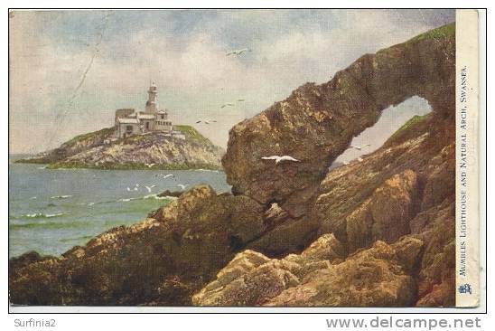 TUCKS OILETTE - SWANSEA - MUMBLES LIGHTHOUSE AND NATURAL ARCH - Glamorgan
