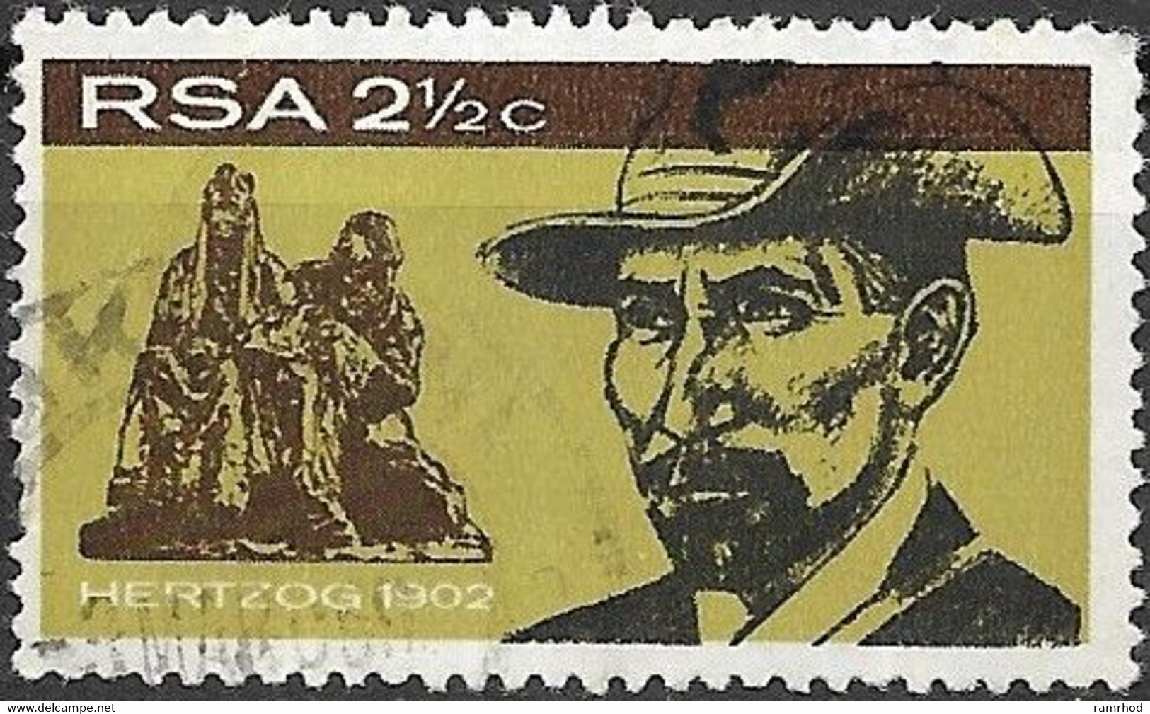 SOUTH AFRICA 1968 Inauguration Of General Hertzog Monument, Bloemfontein - 21/2c Hertzog In 1902 FU - Gebraucht