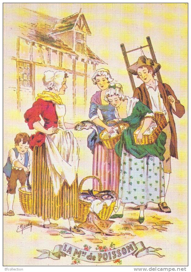 La Marchande De Poisson,petit Métiers D´autrefois,illustrateur Signé Maudy - Shopkeepers