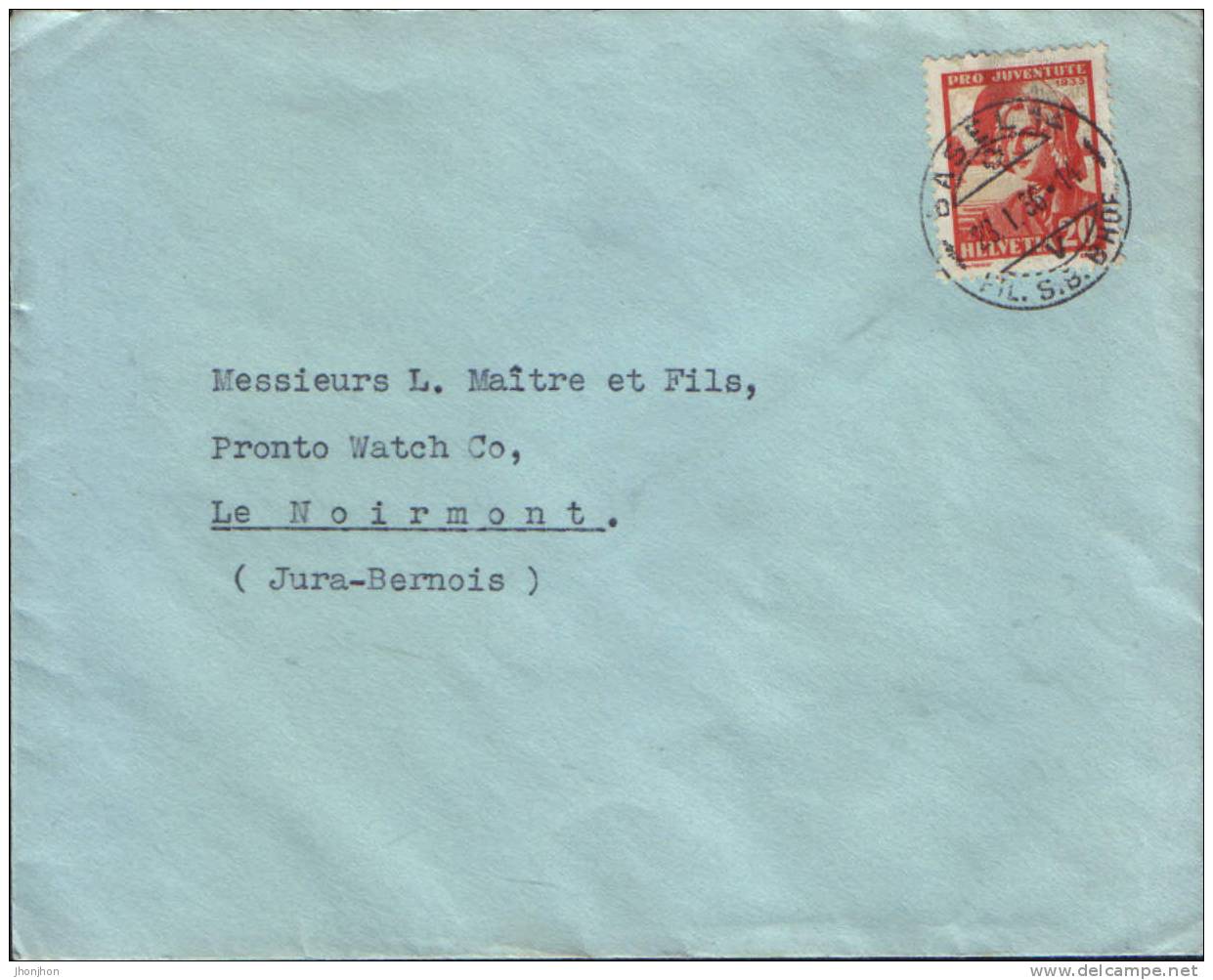 Suisse-Enveloppe Circulé En 1936  - Pro Juventute 1935 - Storia Postale
