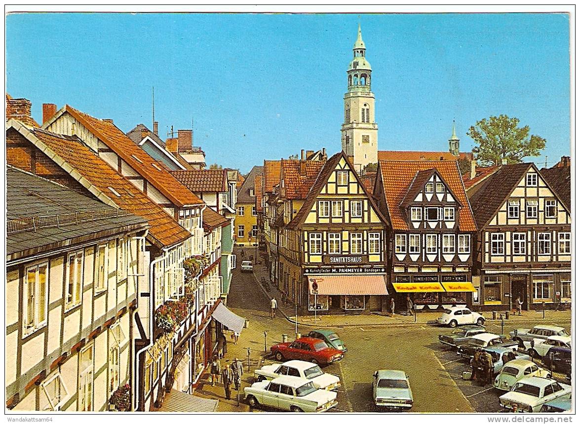 AK 208020 CELLE Großer Plan Mit Stadtkirche VW-Käfer KODAK 16.8.70 Schreibdatum Ort Und Datum Nicht Erkennbar Briefmarke - Celle