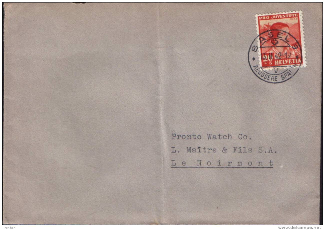 Suisse-Enveloppe Circulé En 1942  - Pro Juventute 1941 - Storia Postale