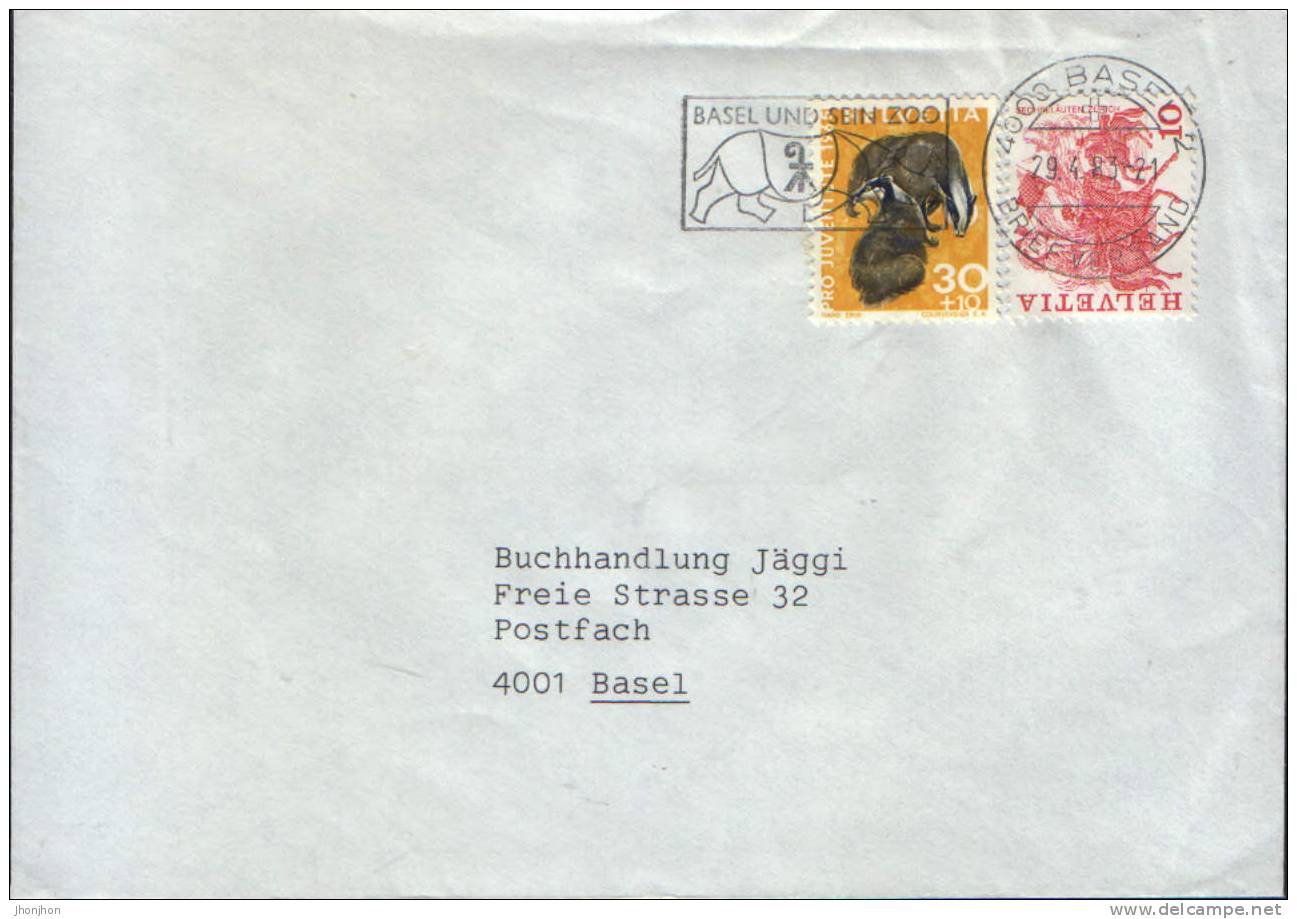 Suisse-Enveloppe Circulé En 1983 - Pro Juventute 1965 - Lettres & Documents