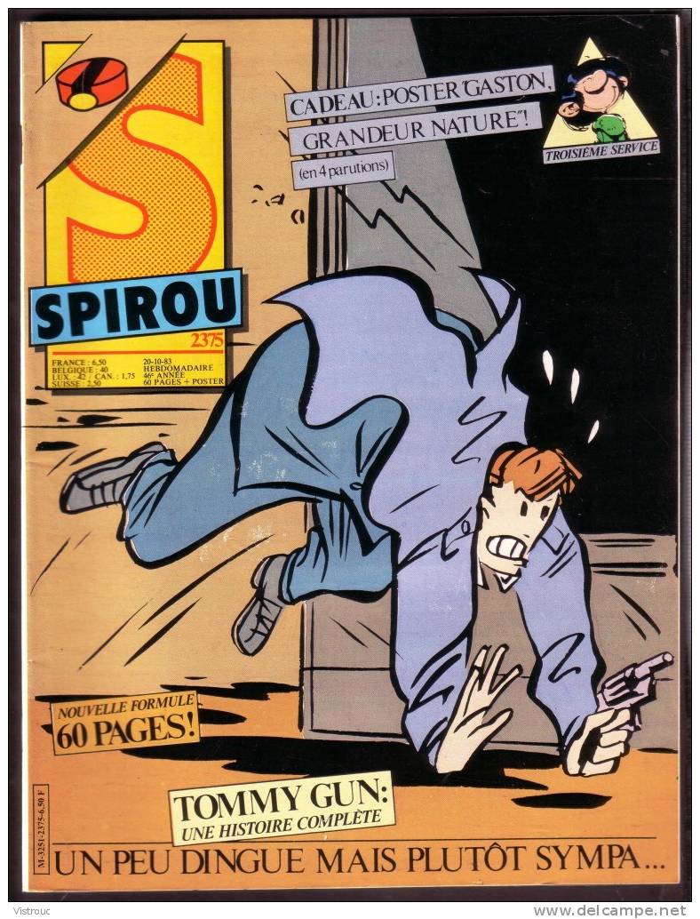 SPIROU N° 2375 - Année 1983 - Couverture "TOMMY GUN" De Pjotr Et Meynen. - Spirou Magazine