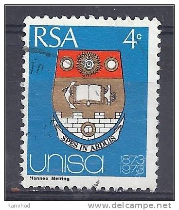 SOUTH AFRICA 1973 Centenary Of University Of South Africa - 4c University Coat Of Arms FU - Usados