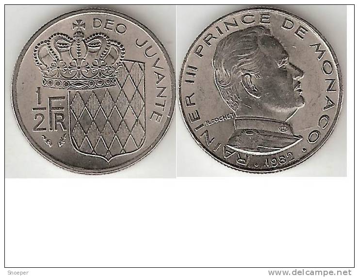 *monaco 1/2 Franc 1982 Km 145 Xf+ !!! - 1960-2001 Neue Francs