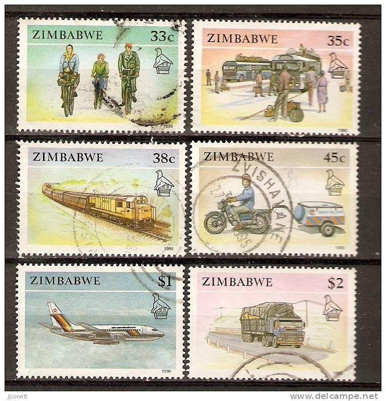 Zimbabwe  1990  Definitives  (o)  Transport Set (c) - Zimbabwe (1980-...)