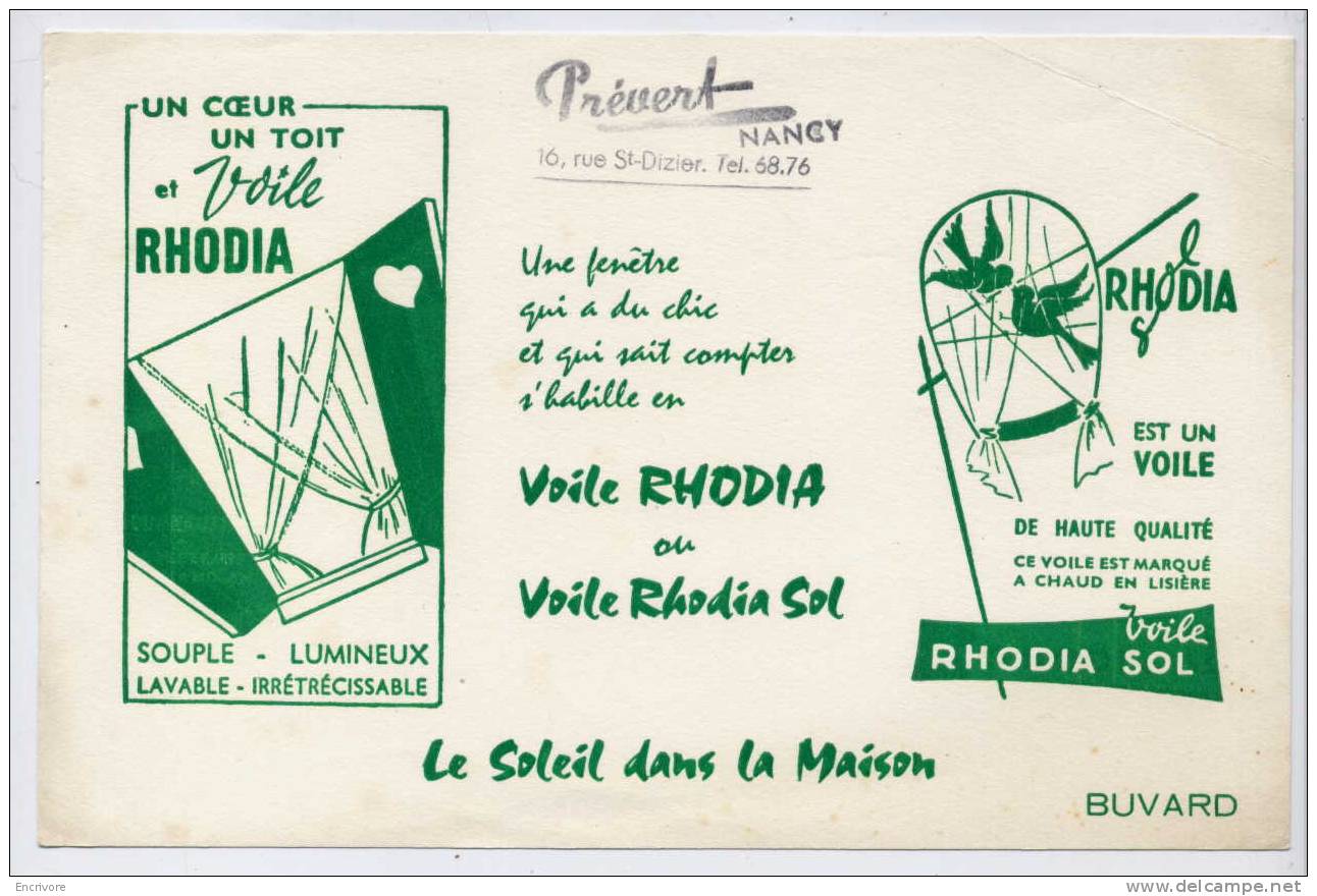 Buvard  VOILE RHODIA Magasin PREVERT à Nancy - Textilos & Vestidos