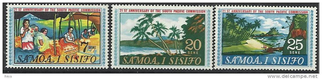 SAMOA SET OF 3 STAMPS 21st ANNIVERSARY OF SOUTH PACIFIC COMMISSION ISSUED ? MUH SG?   READ DESCRIPTION !! - Samoa