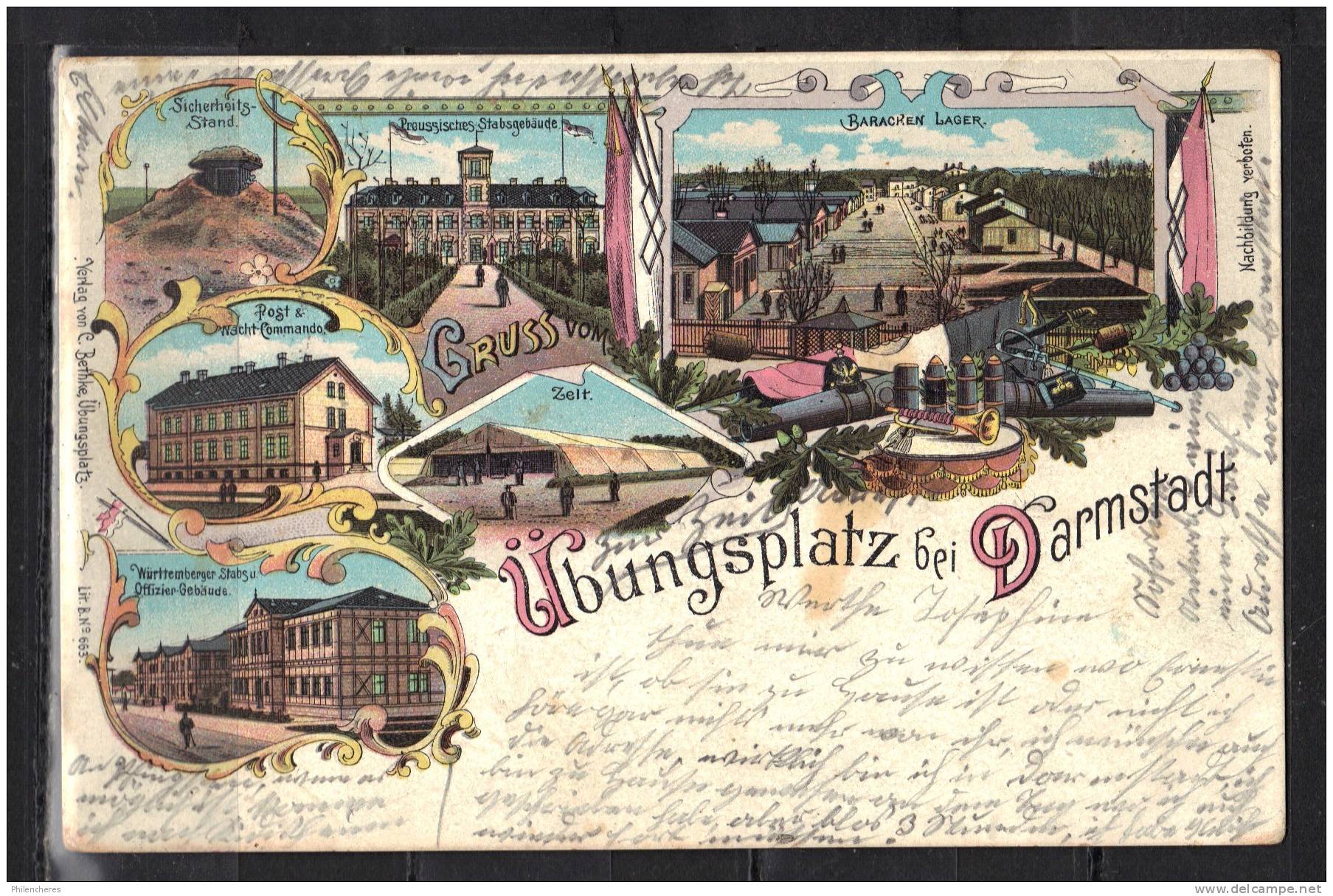 CPA - (Allemagne) Gruss Vom Ubungsplatz Bei Darmstadt (obl. 1900) - Darmstadt